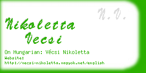 nikoletta vecsi business card